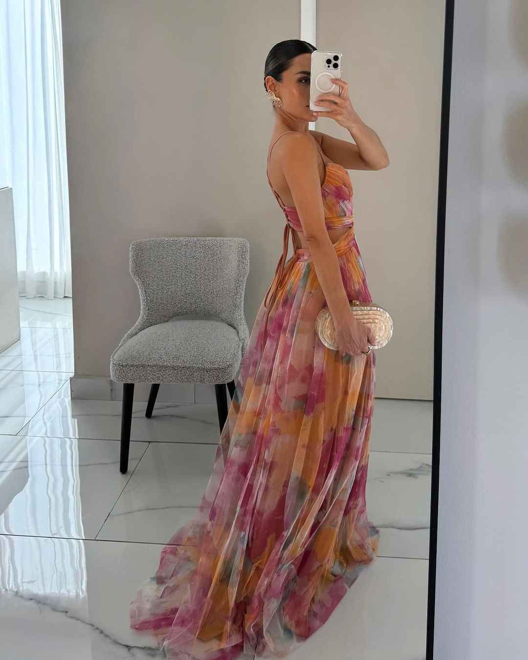 Giselle - Ravissante robe longue à imprimé floral