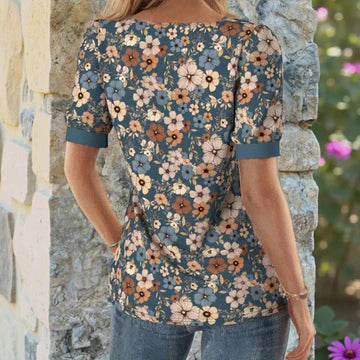 Blouse Vintage À Imprimé Floral