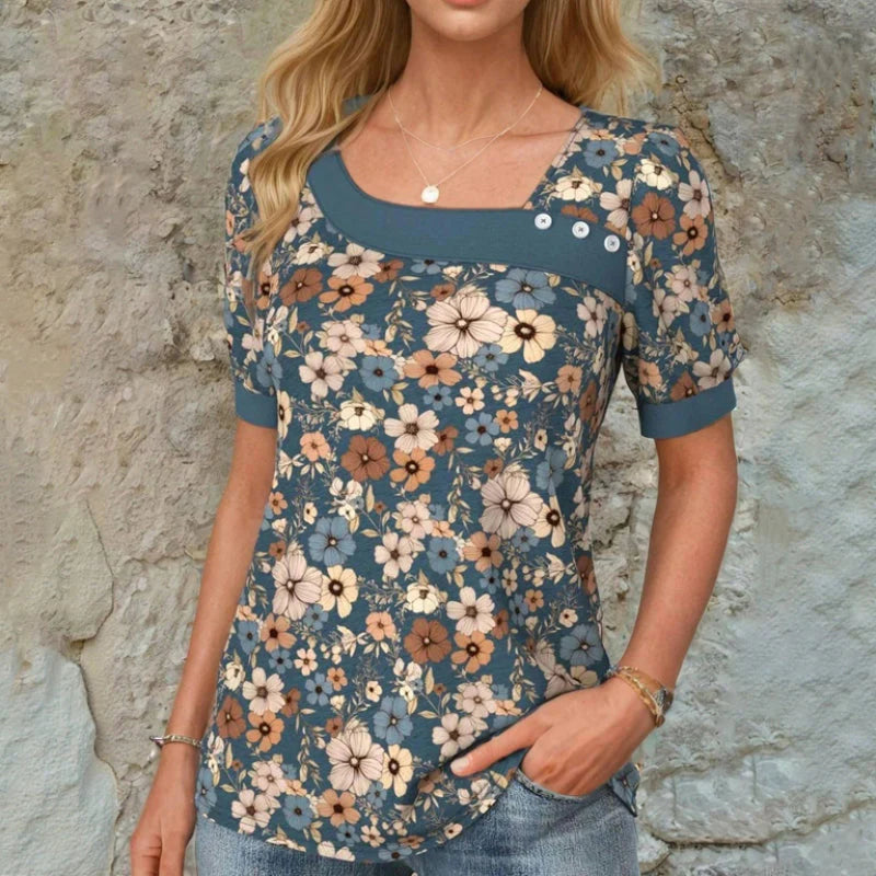 Blouse Vintage À Imprimé Floral