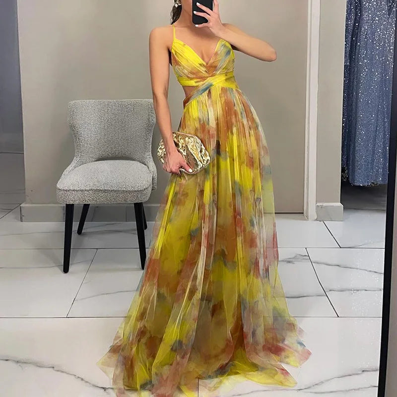 Giselle - Ravissante robe longue à imprimé floral
