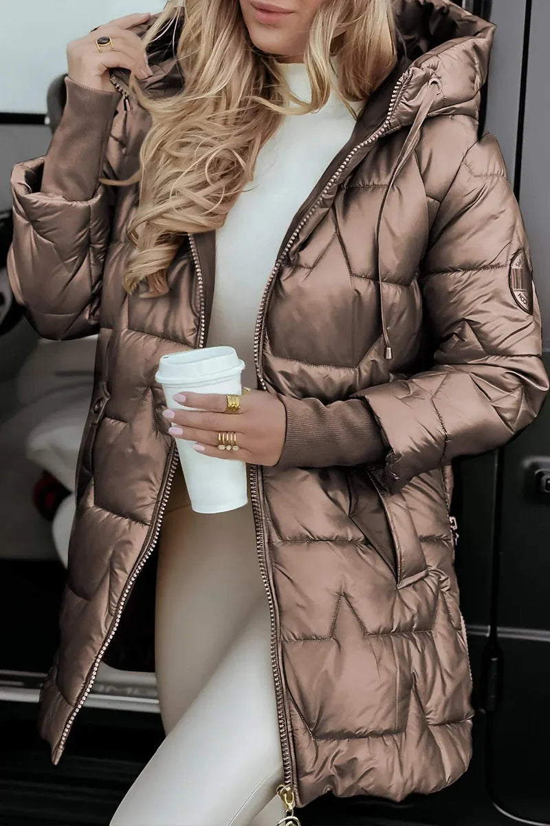Manteau d’hiver élégant avec capuche et rembourrage
