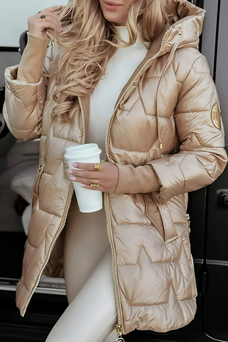 Manteau d’hiver élégant avec capuche et rembourrage
