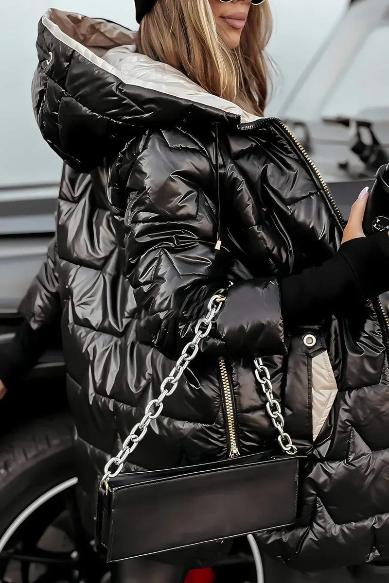 Manteau d’hiver élégant avec capuche et rembourrage