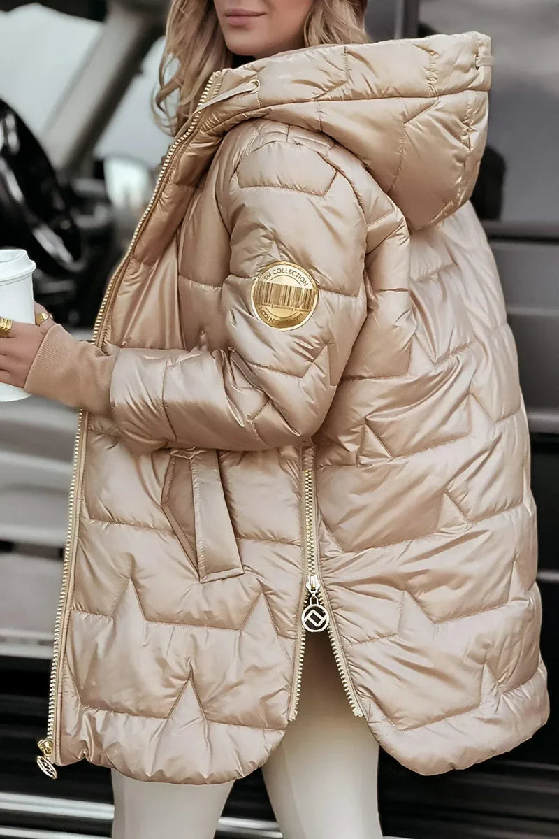 Manteau d’hiver élégant avec capuche et rembourrage